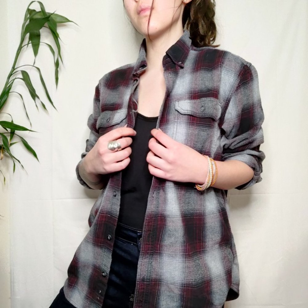 Gray and Red Flannel